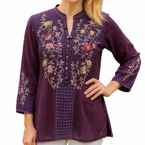 Johnny Was Purple Floral Event Women’s Top - XS - New Without Tags!!